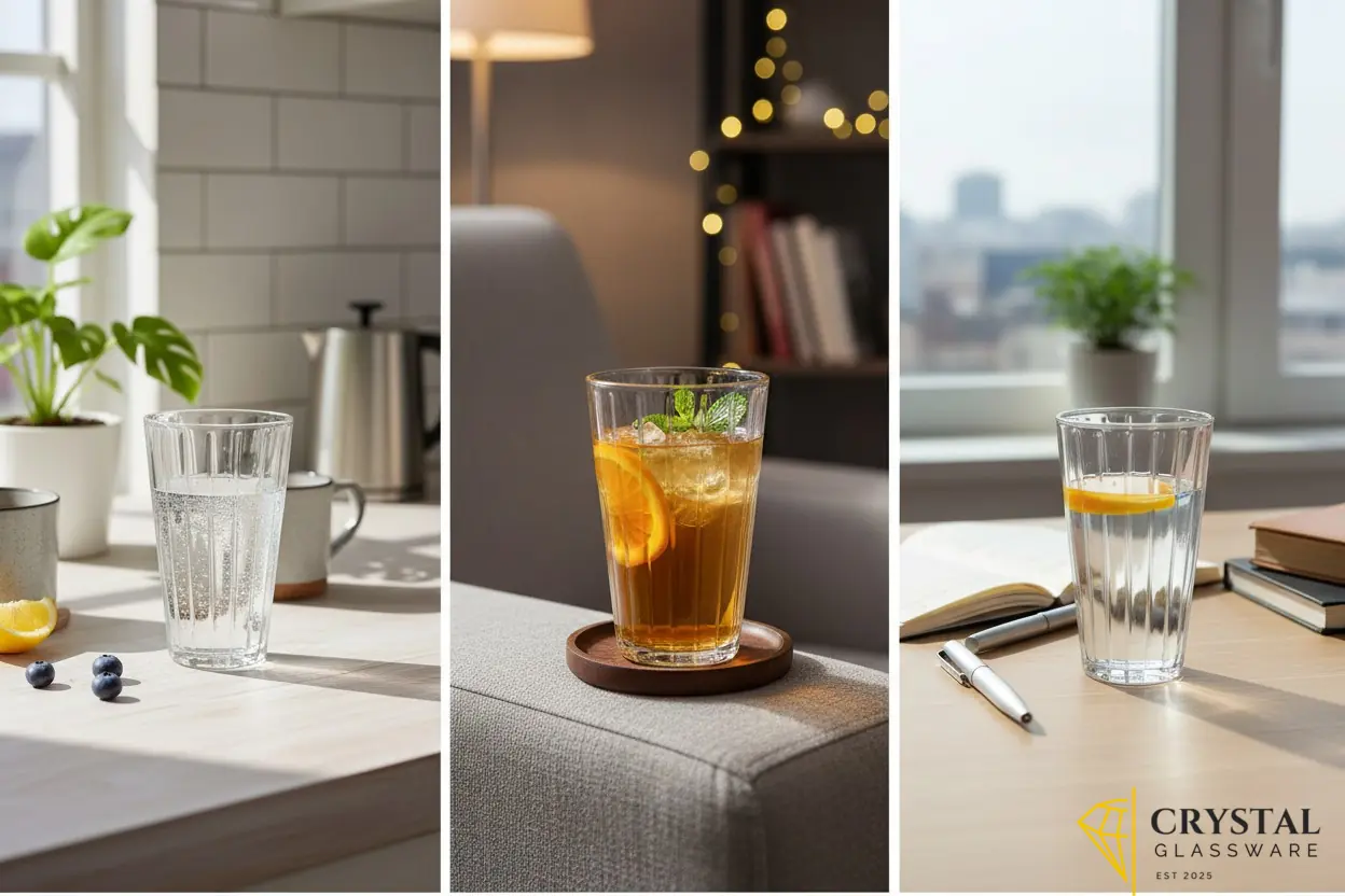 Delisoga 6-Piece Lined Clear Glasses
